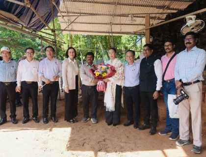 Phó Chủ tịch UBND thành phố Nguyễn Thị Anh Thi đến thăm và làm việc tại Khu đền tháp Mỹ Sơn – Di tích Quốc gia đặc biệt.